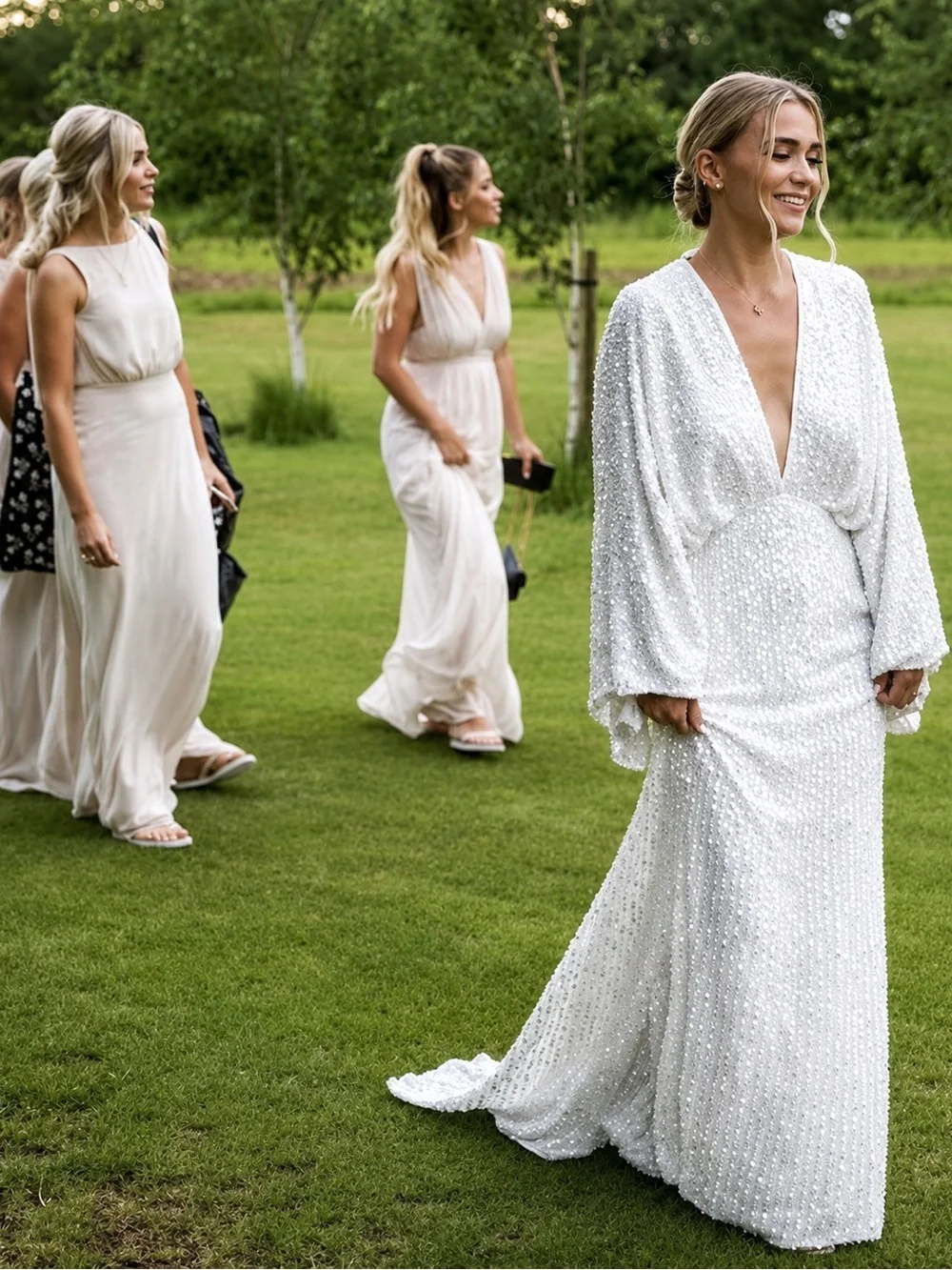 asos edition ciara sequin kimono sleeve wedding dress in ivory ASOS Bridal, ASOS EDITION Ciara sequin kimono sleeve wedding dr Used Wedding  Dress Save 29%